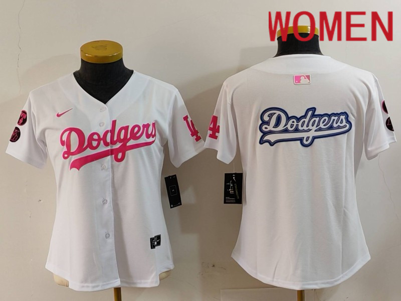 Women Los Angeles Dodgers Blank White joint name 2024 Nike MLB Jersey style 7